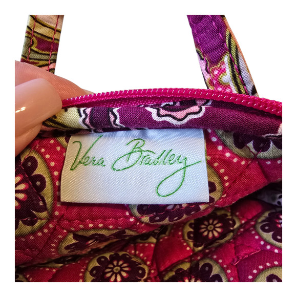 Vera Bradley Mini Cosmetic Case/Small Accessory Pouch Quilted Floral Paisley - Picture 3 of 9